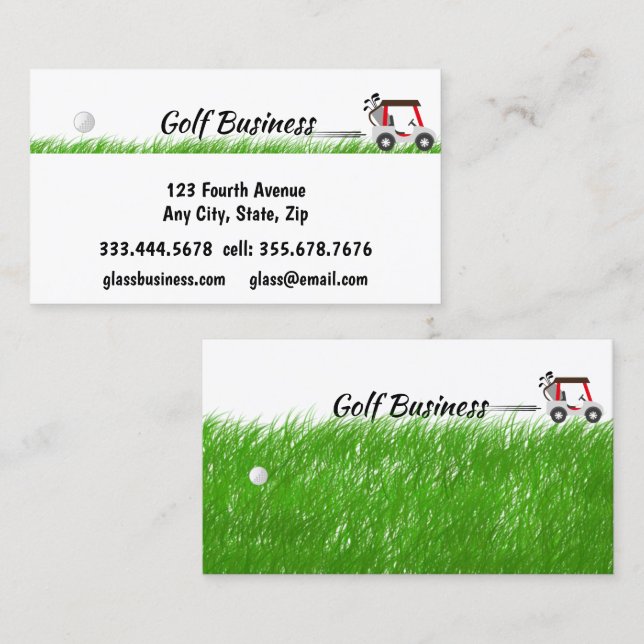 Golf Related Business Carts, Turf, Supplies Business Card (Front/Back)