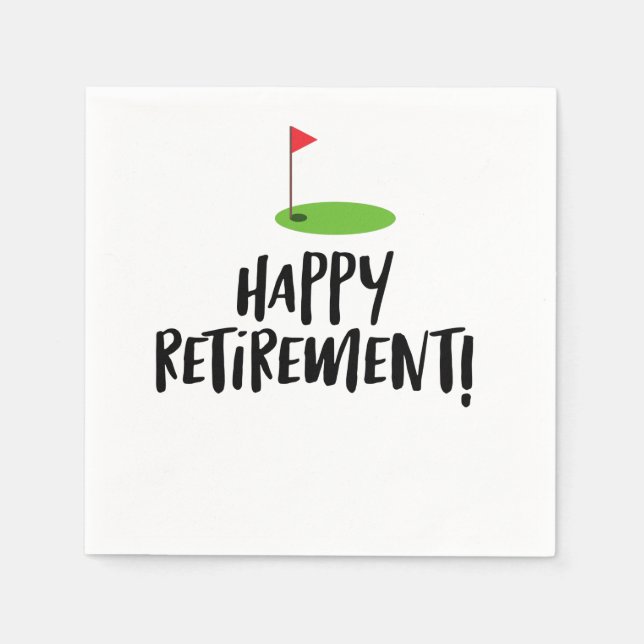 Golf Retire Happy Retirement with golf flag   Napkins (Front)