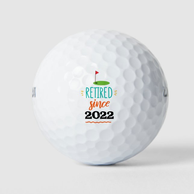 Golf Retire Since 20xx with flag gofer retirement Balls (Front)