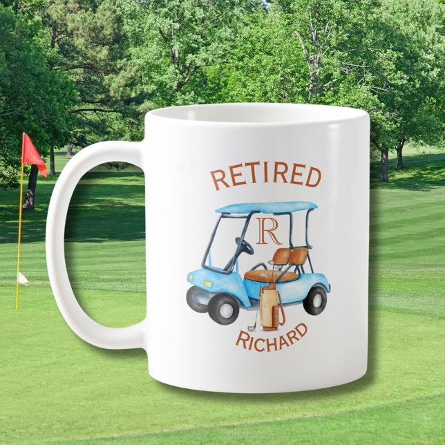 Golf Retired Monogram Name  Coffee Mug (Creator Uploaded)