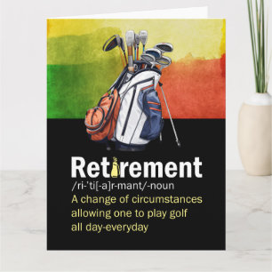 Golf Retirement definition for golfer Card