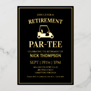 Golf Retirement Foil Invitation