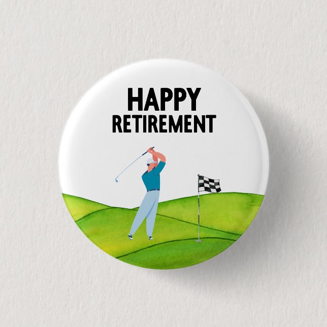 Golf  retirement for golfer  button (Front)