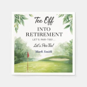 Golf Retirement for golfer on putting green Napkins