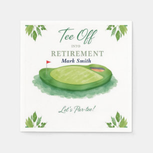 Golf Retirement for golfer on putting green Napkins