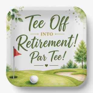 Golf retirement for golfer paper plates
