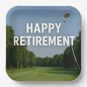 Golf retirement for golfer paper plates
