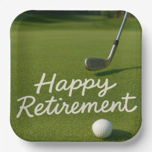 Golf retirement for golfer paper plates