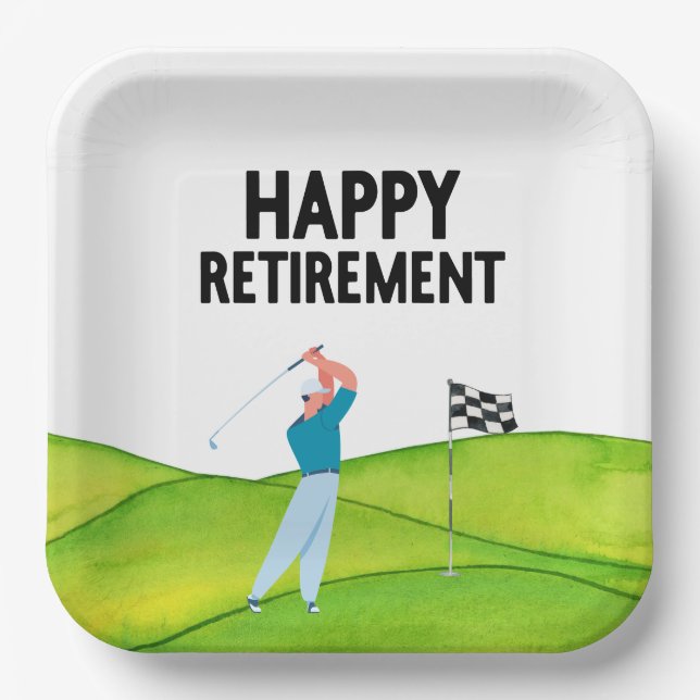 Golf  retirement for golfer  paper plates (Front)