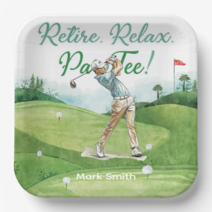 Golf  retirement for golfer  paper plates
