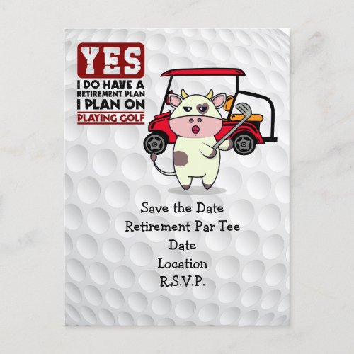 Golf Retirement for golfer Party  Postcard