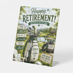 Golf Retirement for golfer  Pedestal Sign