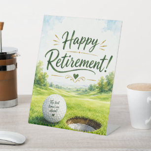 Golf Retirement for golfer  Pedestal Sign