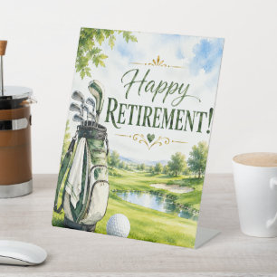 Golf Retirement for golfer  Pedestal Sign