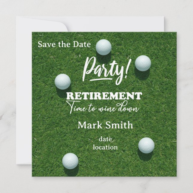 Golf  retirement for golfer  save the date (Front)