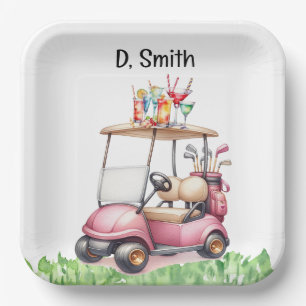 Golf retirement  for woman golfer paper plates