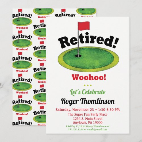 Golf Retirement Invitation - Golfing Retirement