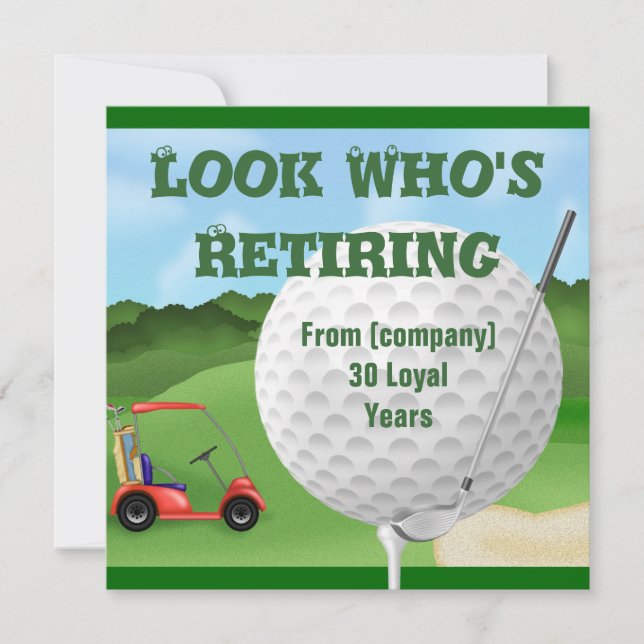 Golf  Retirement Invitations TEMPLATE (Front)
