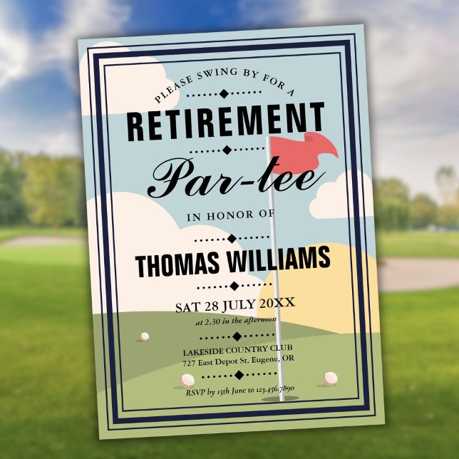 Golf Retirement Partee Party  Invitation (Golf Retirement Partee Party Invitation)