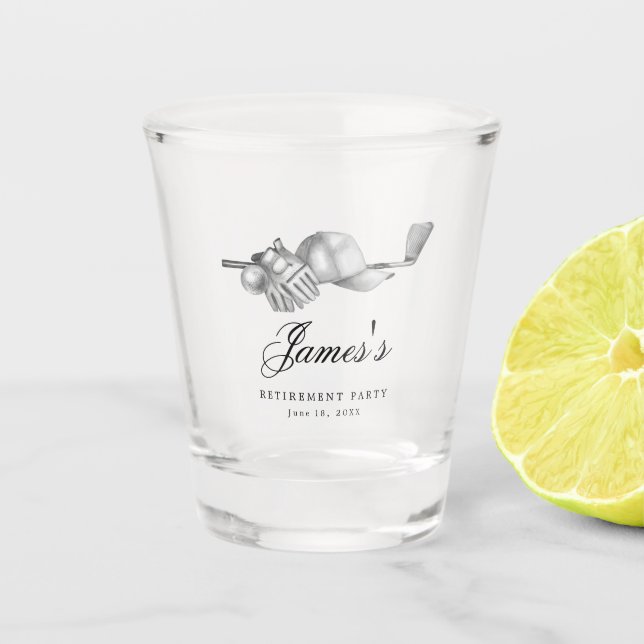 Golf Retirement Party Favor Custom Shot Glass (Front)