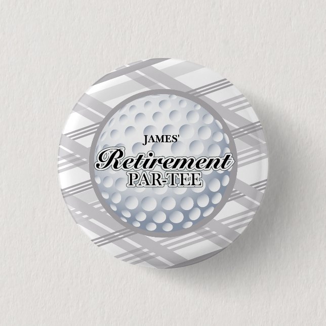 Golf Retirement Party Favor Pinback Button (Front)