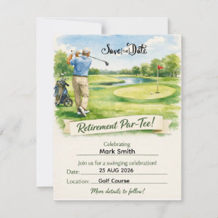 Golf Retirement Party for golfer  Save The Date