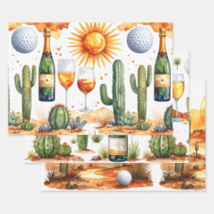 Golf Retirement Party in Arizona Wrapping Paper Sheets