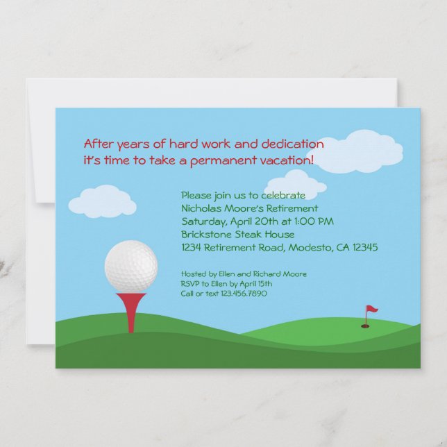 Golf Retirement Party Invitation (Front)