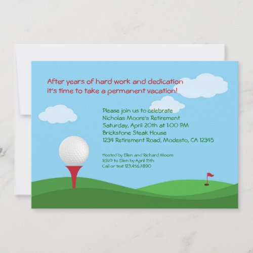 Golf Retirement Party Invitation