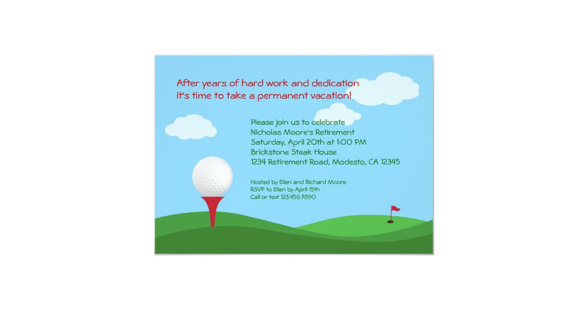 Golf Retirement Party Invitation | Zazzle.com