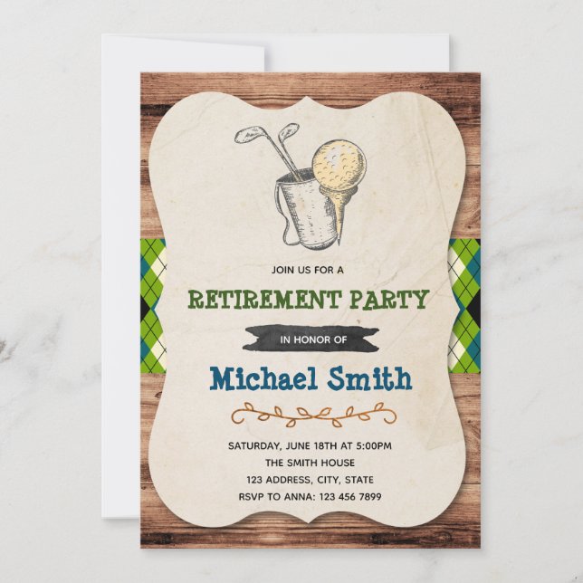 Golf retirement party invitation (Front)