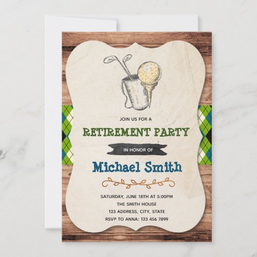 Golf retirement party invitation