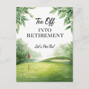 Golf Retirement Party Invitation on green  Postcard