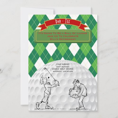 Golf Retirement Party Invites Vintage Retro