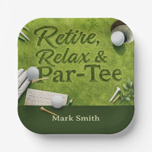 GOLF RETIREMENT Party on the green Paper Plates
