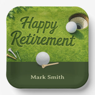 GOLF RETIREMENT Party on the green Paper Plates