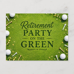 GOLF RETIREMENT Party on the green  Postcard
