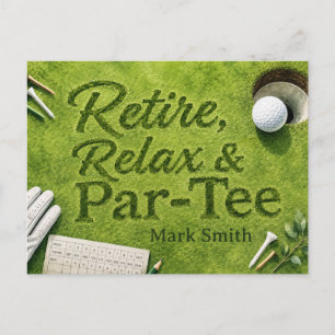 GOLF RETIREMENT Party on the green  Postcard