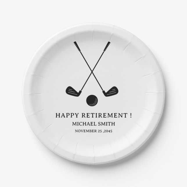 Golf  Retirement Party  Paper Plates (Front)