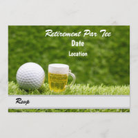 Golf Retirement Party Save the date with beer Invitation