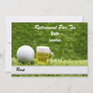 Golf Retirement Party Save the date with beer Invitation