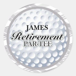 Golf Retirement Party Stickers