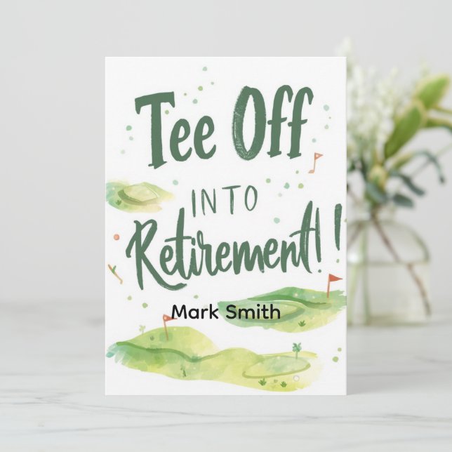 GOLF RETIREMENT Retire, Relax & ParTee for golfer Invitation (Standing Front)