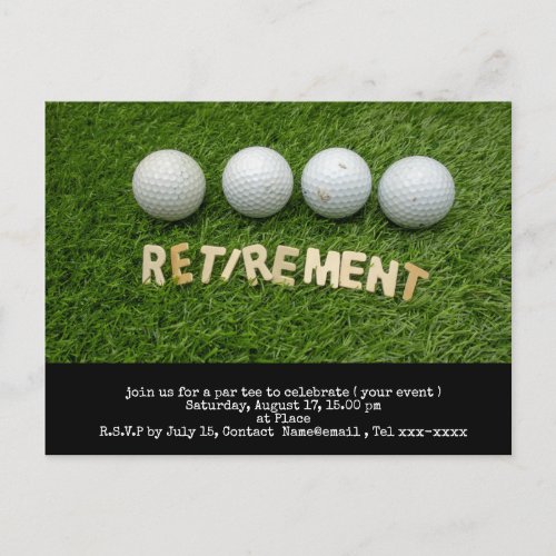 Golf retirement save the date with golf ball  postcard