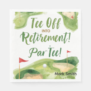 GOLF RETIREMENT Tee off ParTee for golfer Napkins