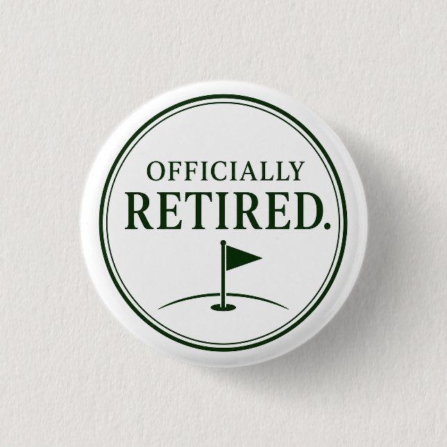 Golf  Retirement themed for golfer Button (Front)