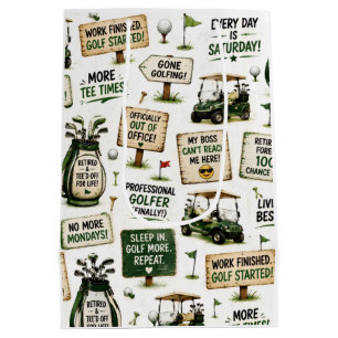 Golf Retirement themed for golfer Medium Gift Bag