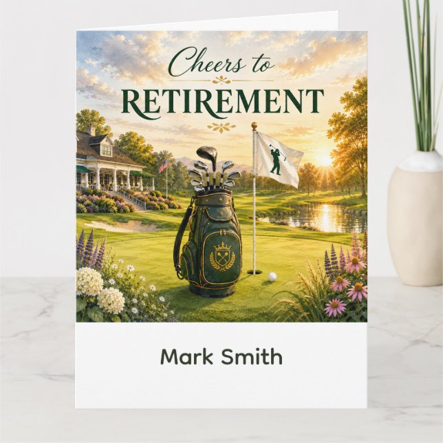 Golf Retirement Themed for Golfer on the Course Card (Front)