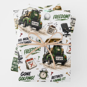 Golf Retirement themed for golfer Wrapping Paper Sheets