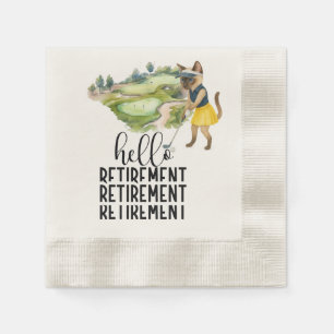 Golf Retirement themed for Siamese Cat lovers Napkins